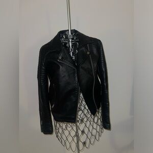 Topshop Black Leather Biker Jacket